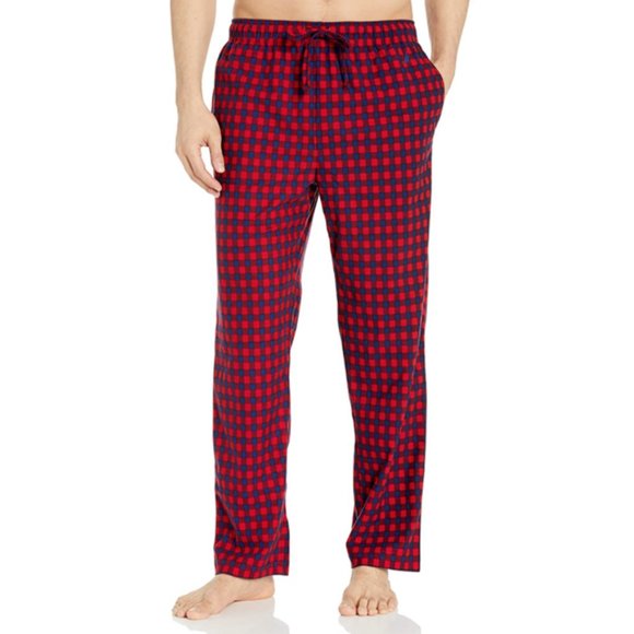 2 Pack NAUTICA Sleepwear Fleece Pajama Sleep Pants Red Check/Plaid Men's M - Picture 2 of 10